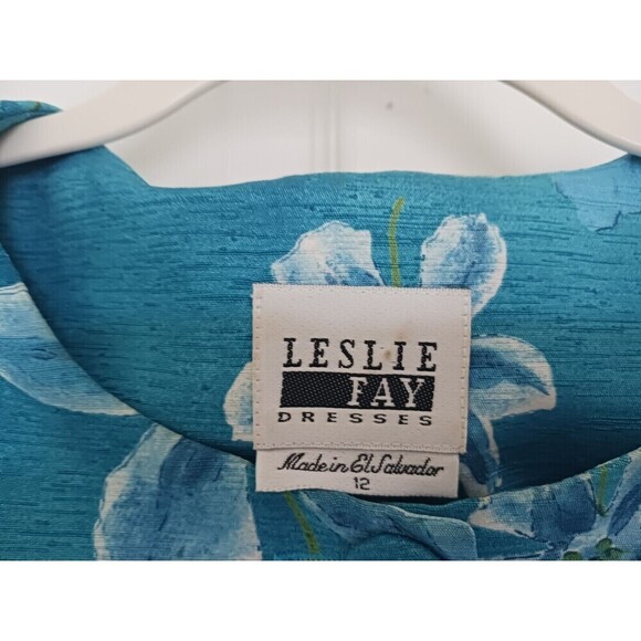 Vintage Leslie Fay Floral Blazer Jacket Round Neck Y2K White Turquoise‎ 12 - Picture 3 of 5